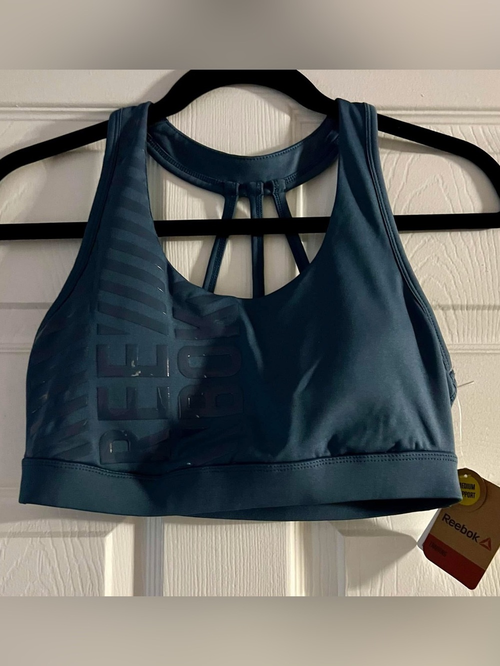 Reebok Women's Dark Teal Strappy Sports Bra